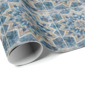 Retro sneeuwvlok Kaleidoscoop Quilt Cadeaupapier (Rol Hoek)