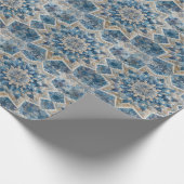 Retro sneeuwvlok Kaleidoscoop Quilt Cadeaupapier (Hoek)