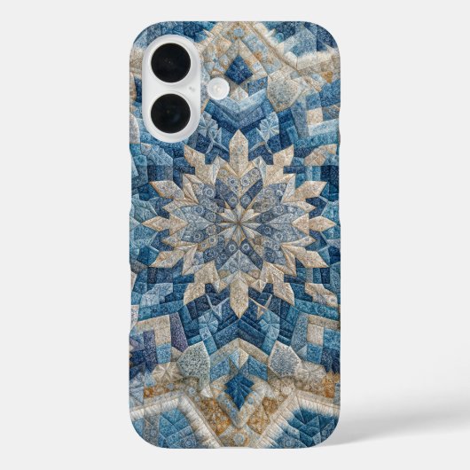 Retro sneeuwvlok Kaleidoscoop Quilt Case-Mate iPhone Case (Achterkant)
