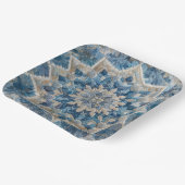 Retro sneeuwvlok Kaleidoscoop Quilt Papieren Bordje (Gebogen)