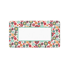 Retro Sneeuwvlok Kerstmis Mailing of Gift Etiket