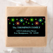 Retro Sneeuwvlok Kerstmis Vakantie Adres Label (Insitu)