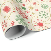 Retro Sneeuwvlok Patroon Cadeaupapier (Rol Hoek)