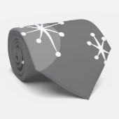 RETRO SNEEUWVLOK POLKA STIPPEN KERSTVAKANTIE STROPDAS (Opgerold)