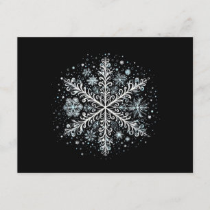 Retro Sneeuwvlok Tshirts voor Vrouwen Informatiekaartje