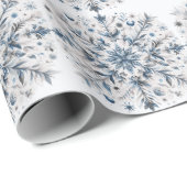 Retro sneeuwvlok winterpatroon cadeaupapier (Rol Hoek)