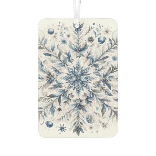 Retro sneeuwvlok winterpatroon luchtverfrisser (Achterkant)