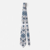 Retro sneeuwvlok winterpatroon stropdas (Voorkant)