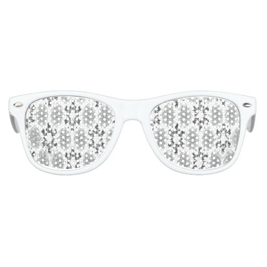 Retro Sneeuwvlok Zwart-wit Bloemen Kinder Zonnebril (Voorkant)