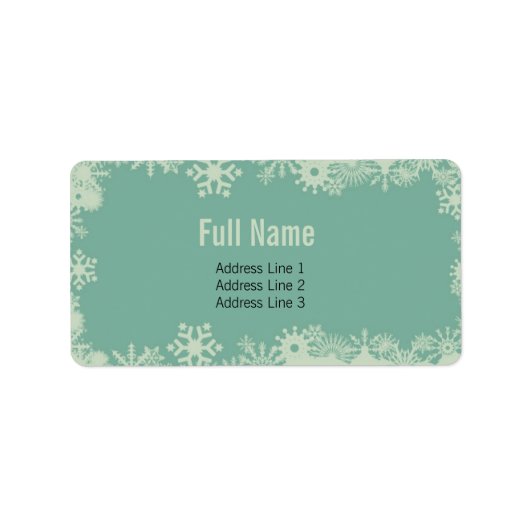 Retro Sneeuwvlokken 3 kerstlabels Etiket (Voorkant)
