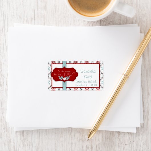 Retro sneeuwvlokken adreslabel etiket (Insitu)