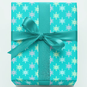 Retro Sneeuwvlokken Cadeaupapier