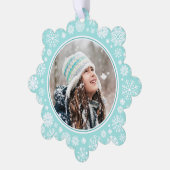  Retro Sneeuwvlokken Foto Kerstvakantie Ornament Kaart (Links)