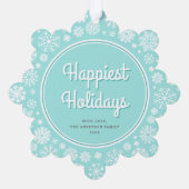  Retro Sneeuwvlokken Foto Kerstvakantie Ornament Kaart (Achterkant)