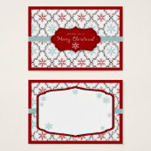 Retro Sneeuwvlokken Gift Label 2 Visitekaartje (Voorkant /achterkant)