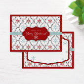 Retro Sneeuwvlokken Gift Label 2 Visitekaartje (Bureau)