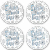 Retro Sneeuwvlokken SNEEUWT VEEL FUN Waterverf Sticker (Voorkant)