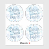 Retro Sneeuwvlokken SNEEUWT ZO VEEL Waterverf Sticker (Vel)