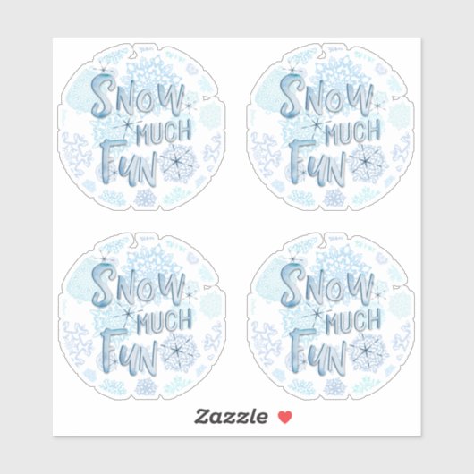 Retro Sneeuwvlokken SNEEUWT ZO VEEL Waterverf Sticker (Vel)