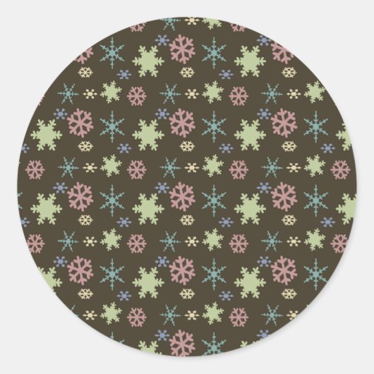 Retro Sneeuwvlokken Sticker (Voorkant)