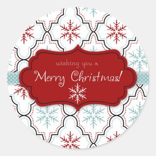 Retro Sneeuwvlokken Sticker 2 (Voorkant)