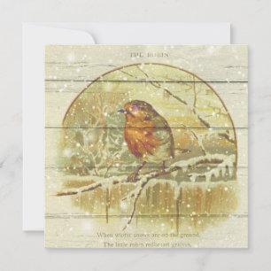 Retro    sneeuwwinterkardinaal vogel in sneeuw feestdagenkaart