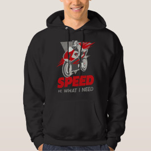 retro snelheid is wat ik nodig heb motorsport hoodie