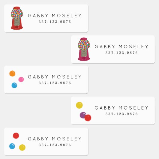 Retro Snoep Gumball Machine Aangepaste Kinderen Labels (Groep)