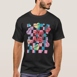 Retro Snoep Hart Leraar Valentijn Dag U bent T-shirt