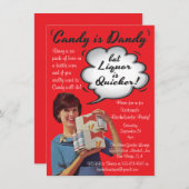 Retro Snoep is Dandy Bachelorette Feestuitnodiging Kaart (Voorkant / Achterkant)