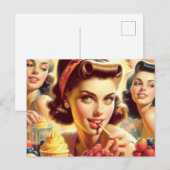 Retro Snoep meisjes Briefkaart (Voorkant / Achterkant)