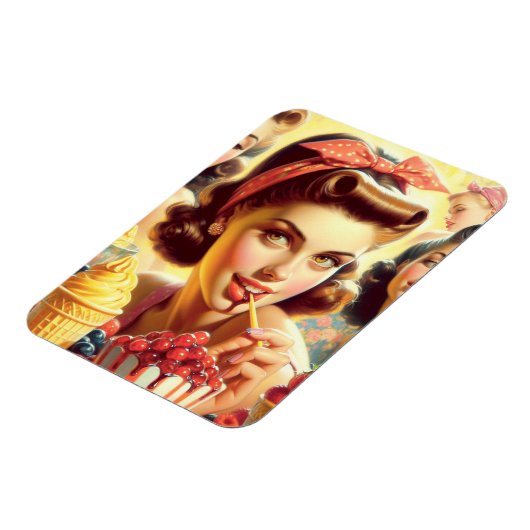 Retro Snoep meisjes Magneet (Linkerzijde)