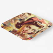 Retro Snoep meisjes Papieren Bordje (Gebogen)