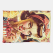 Retro Snoep meisjes Theedoek (Horizontaal)