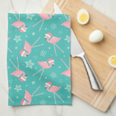 Retro Snoep Pink Flamingos ©studioxine Theedoek (Quarter Fold)