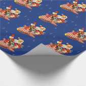 Retro Snoep Rocket Santa Wrapping Paper Cadeaupapier (Hoek)