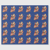 Retro Snoep Rocket Santa Wrapping Paper Cadeaupapier (Vlak)