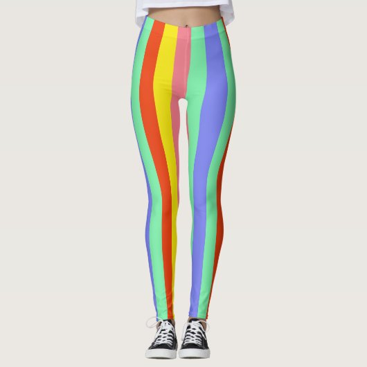 Retro Snoep strepen - One Love Leggings (Voorkant)