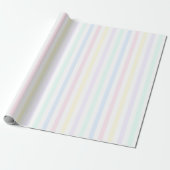 Retro Snoep Stripes Pastel Cadeaupapier (Uitgerold)