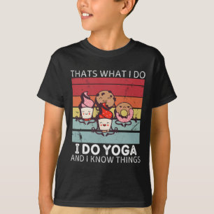 Retro snoepjes Dat is wat ik doe Ik doe yoga En ik T-shirt