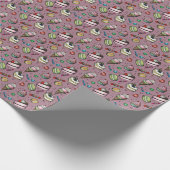 Retro Snoepjes- Roze Cadeaupapier (Hoek)