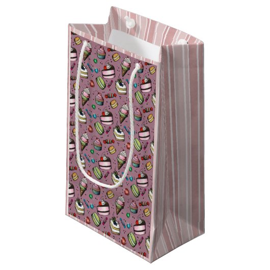 Retro Snoepjes- Roze Klein Cadeauzakje (Voorkant Gekanteld)