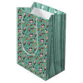 Retro Snoepjes- Turquoise Medium Cadeauzakje (Achterkant Gekanteld)