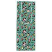 Retro Snoepjes- Turquoise Wijn Cadeautas (Voorkant)