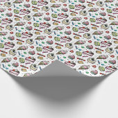 Retro Snoepjes- Wit Cadeaupapier (Hoek)