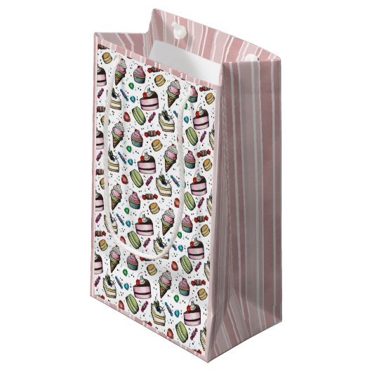 Retro Snoepjes- Wit Klein Cadeauzakje (Voorkant Gekanteld)