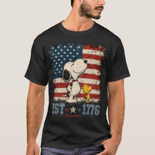 Retro Snoopy 4 juli hond, Amerikaanse vlag Ki T-shirt