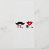 Retro snor aangepaste bruiloft menu (Achterkant)