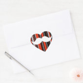 Retro snor partij Oranje strepen Hart Sticker (Envelop)