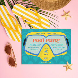 Retro Snorkel Pool Party Kaart